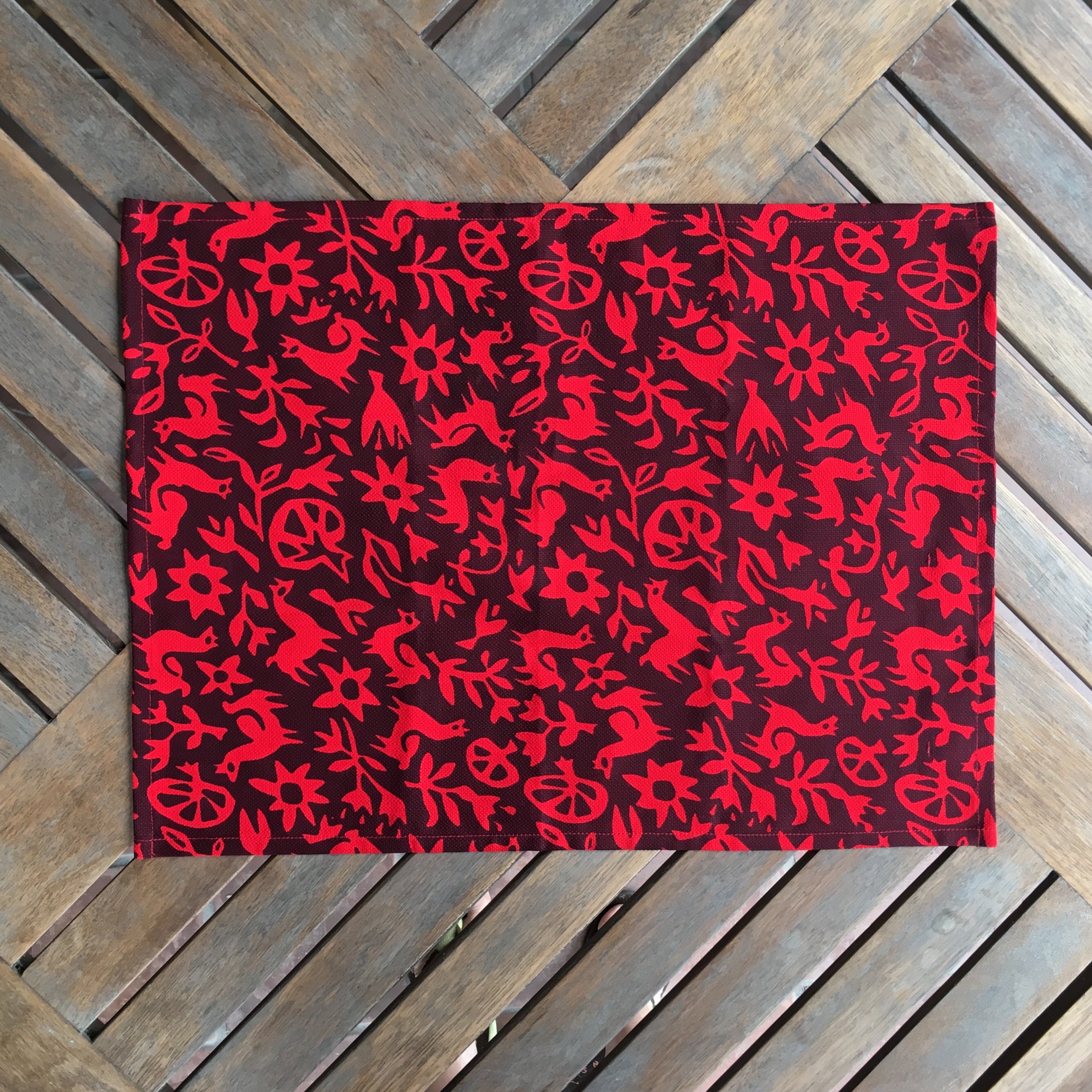 Set of Four Placemats - Pasto Print Red